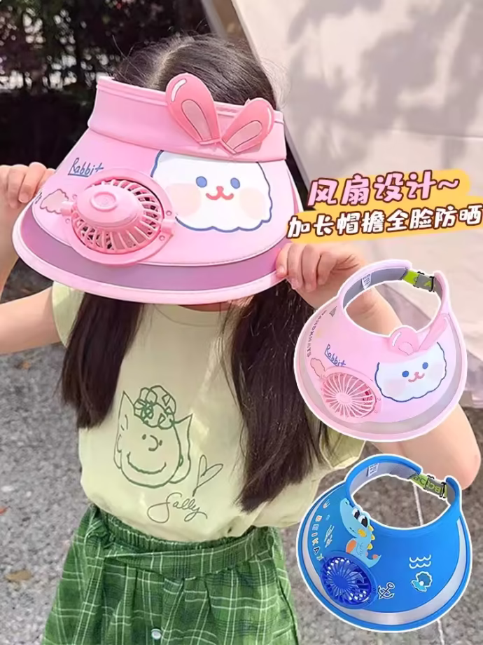 ⁦Chapeau d’Été pour Enfants avec Ventilateur – Fraîcheur et Protection Solaire⁩ - الصورة ⁦2⁩