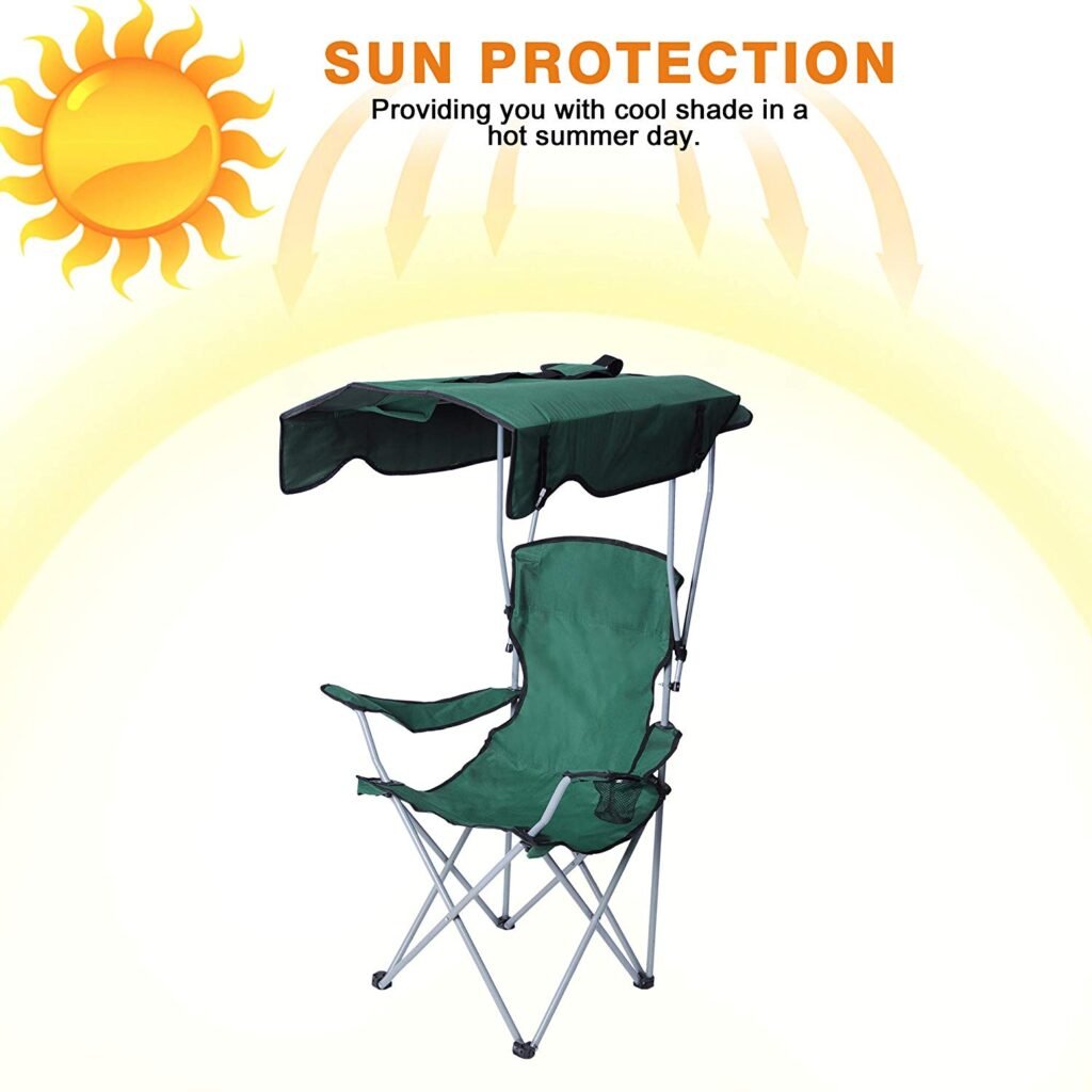 Chaise Longue Pliable Avec Porte Goblet Et Ombrelle