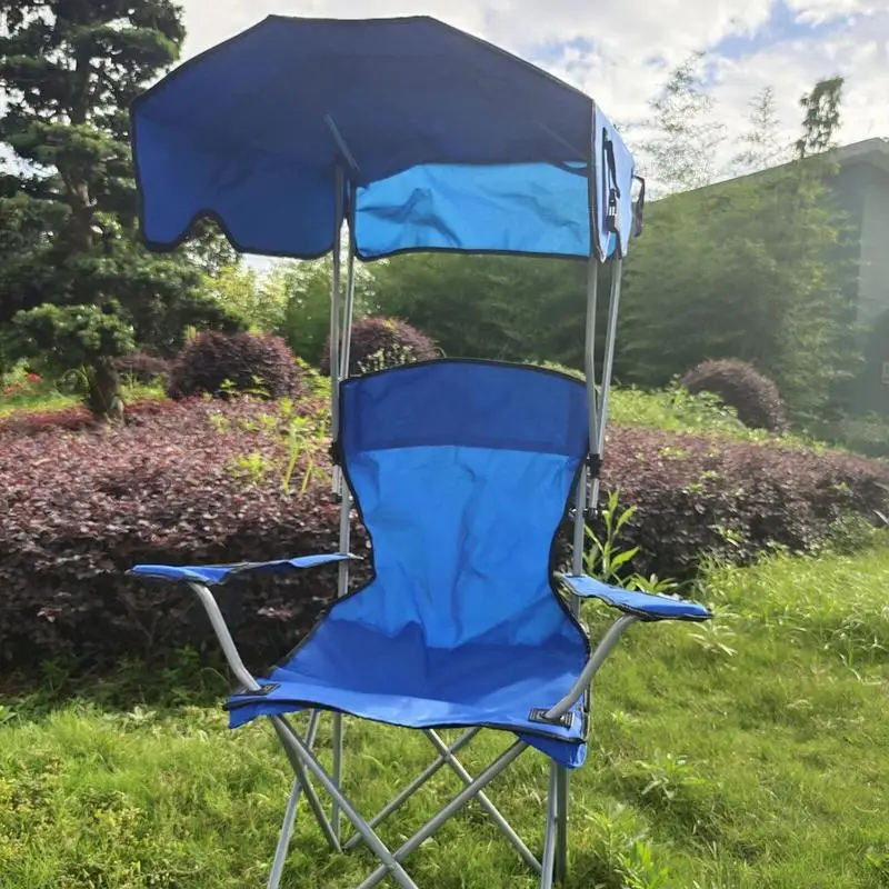 Chaise Longue Pliable Avec Porte Goblet Et Ombrelle