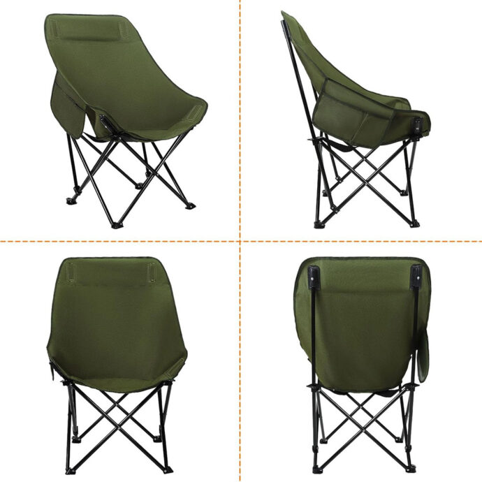 ⁦Chaise de camping pliable haut dossier – Robuste et ultra-confortable⁩ - الصورة ⁦3⁩