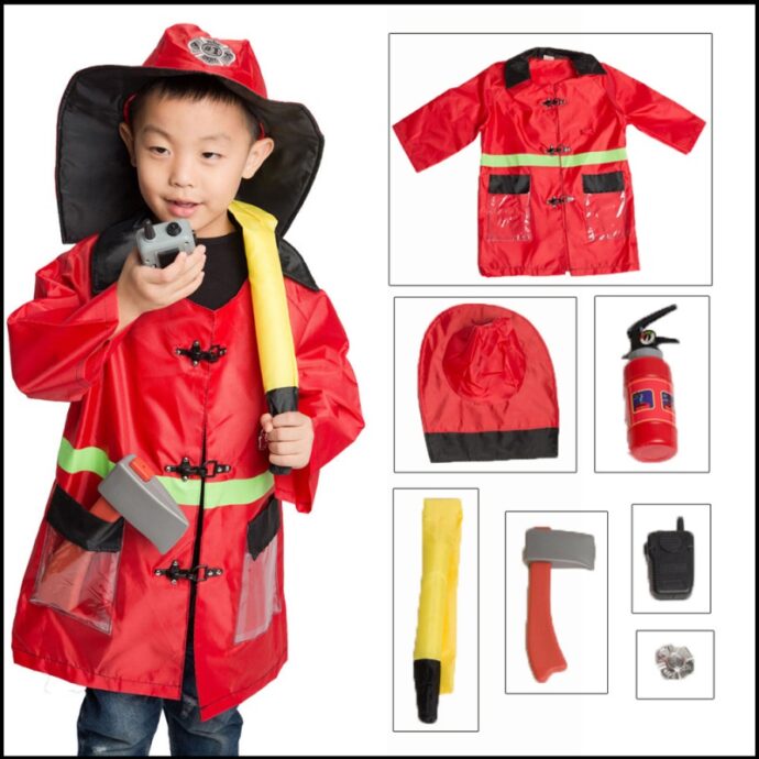 Kit de Costume Cosplay de Pompier pour Enfants