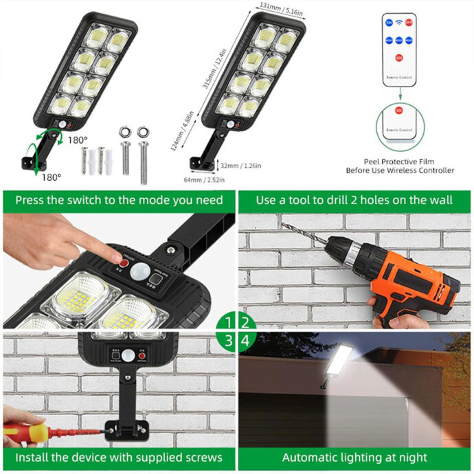 ⁦Lampadaire Solaire Intelligent – Éclairage puissant et écologique⁩ - الصورة ⁦3⁩