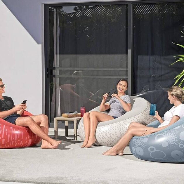 Chaise Gonflable Ergonomique 112 x 112 x 66 cm – Confort Moderne et Portable