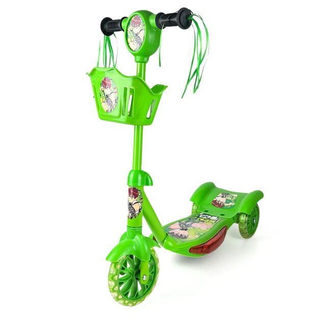 Trottinette Enfant 3 Roues avec Panier et Décorations