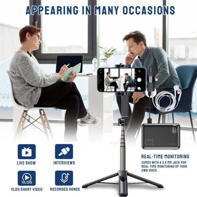 Microphone Cravate Sans Fil 3 en 1