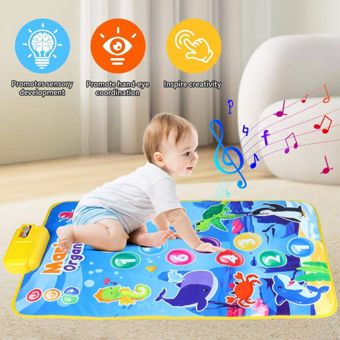 ⁦Tapis Piano Musical pour Bébé 63x43cm⁩ - الصورة ⁦3⁩