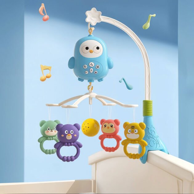 Mobile Musical Bébé avec Jouets Amovibles