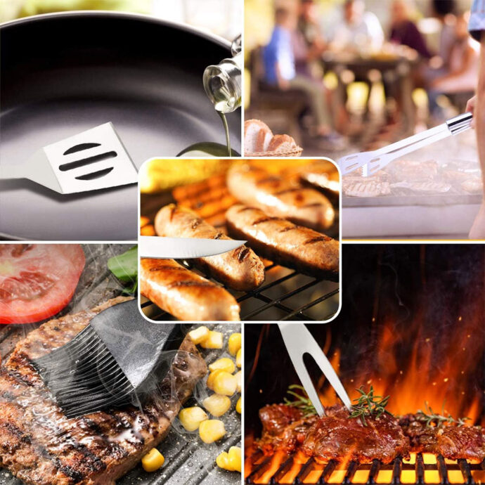 ⁦Kit d’Ustensiles de Barbecue 5 Pièces – Pratique et Complet⁩ - الصورة ⁦4⁩