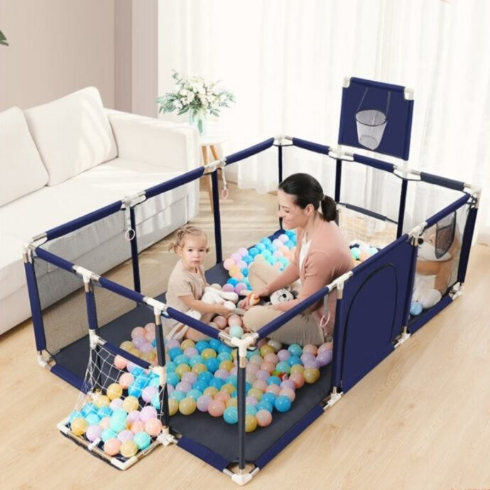 Parc de Jeu XXL pour Bébé – Aire d’Activités Intérieure & Extérieure – 230x120x105cm