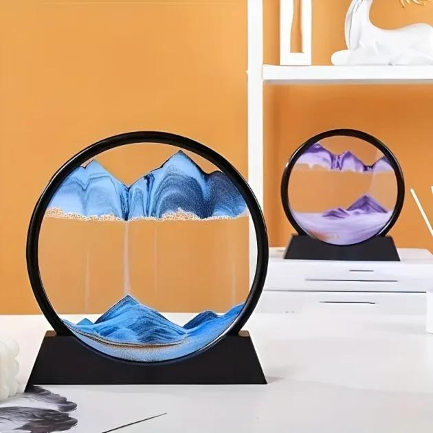 Sablier en Verre 3D Rond Élégant - 12 pouces