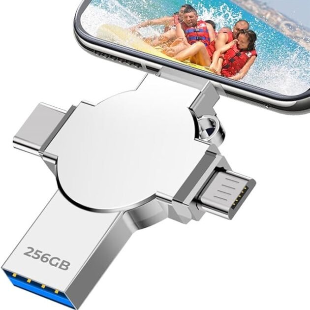 Clé USB 256GB i-Flash 4-en-1 avec Ports Lightning, Micro, USB et Type-C