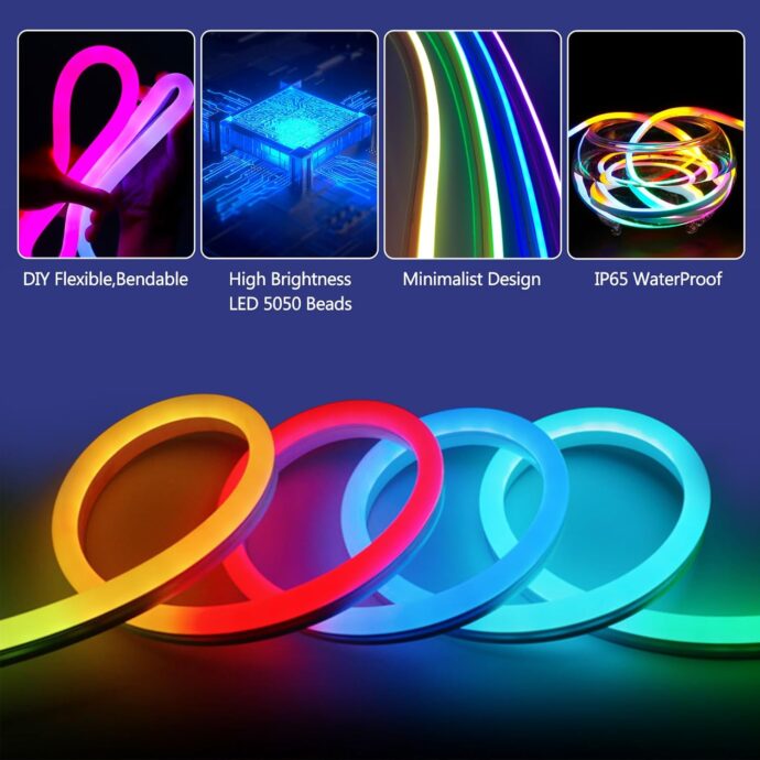 ⁦NEON RGB LED STRIP 5M + BLUETOOTH FLEXIBLE⁩ - الصورة ⁦4⁩