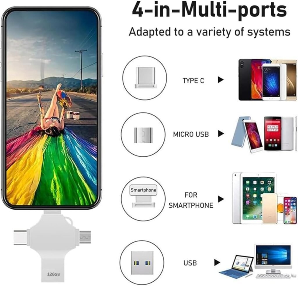 Clé USB 256GB i-Flash 4-en-1 avec Ports Lightning, Micro, USB et Type-C