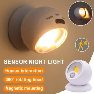 Lampe COB à Détecteur de Mouvement 360° – Éclairage Intelligent, Portable & Sans Fil