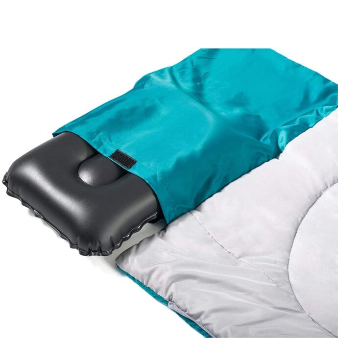 ⁦Sac de Couchage Pavillo Evade - 190x84 cm, Bleu-Gris, Oreiller Gonflable Inclus⁩ - الصورة ⁦2⁩