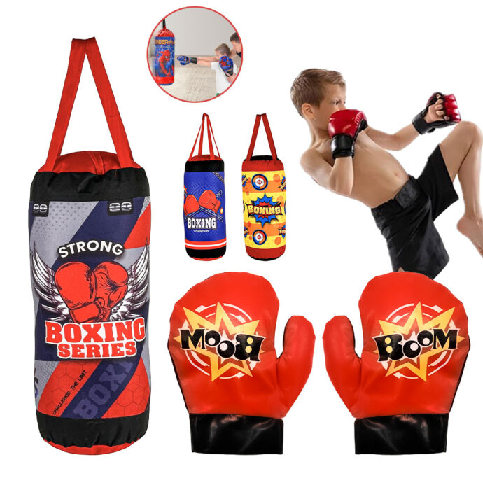 Ensemble Sac de Frappe et Gants de Boxe pour Enfants