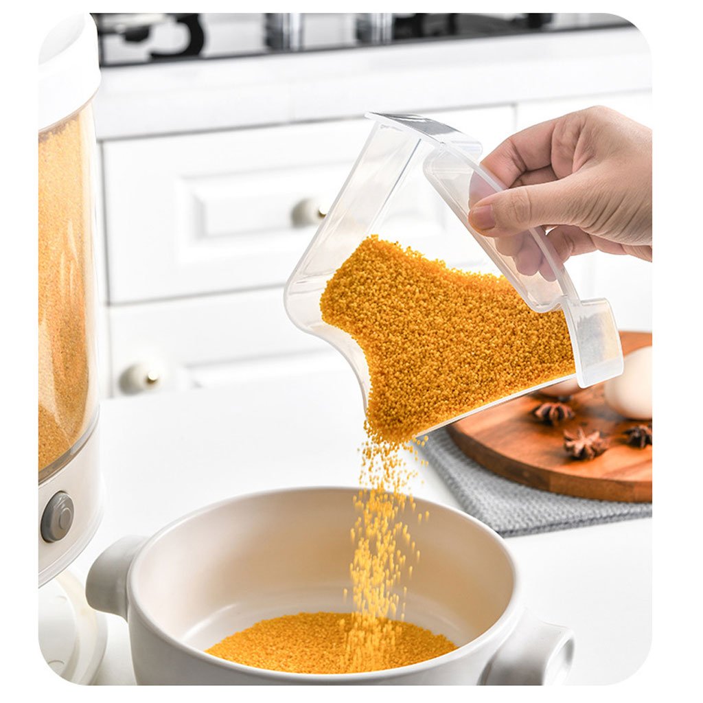 Distributeur de Grains Intelligent - Rotation 360°, Étanchéité à l’Air, 6 Cases Transparentes - الصورة 4