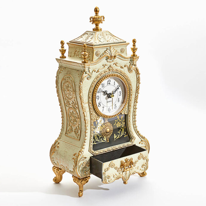 ⁦Horloge de Bureau Européenne - Silencieuse avec Carillons Musicals⁩ - الصورة ⁦2⁩