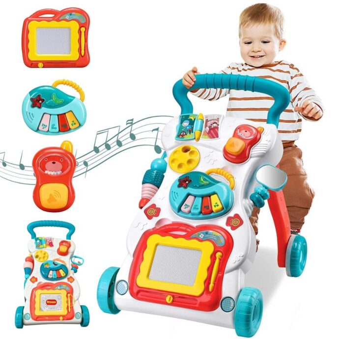 rotteur Bébé 3-en-1 avec Panneau de Jeu Amovible