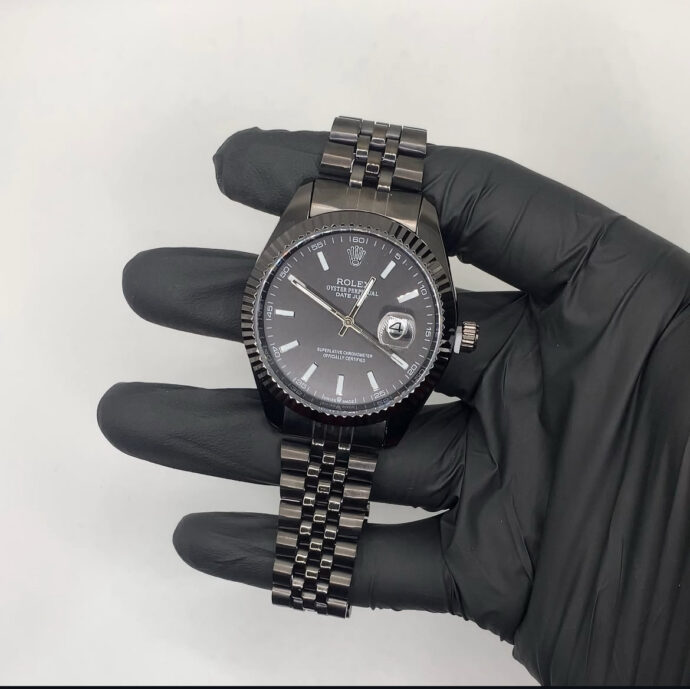 ⁦Montre RoIex avec Affichage de la Date | black black⁩ - الصورة ⁦2⁩