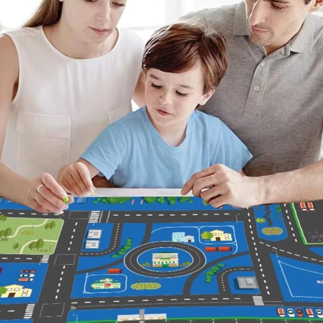 Tapis de Jeu Enfant Circuit de Voiture