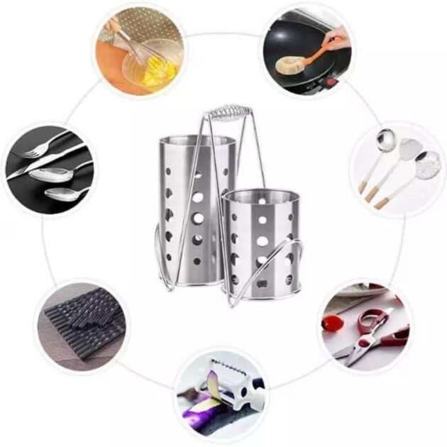 Porte-Ustensiles en Acier Inoxydable de Haute Qualité