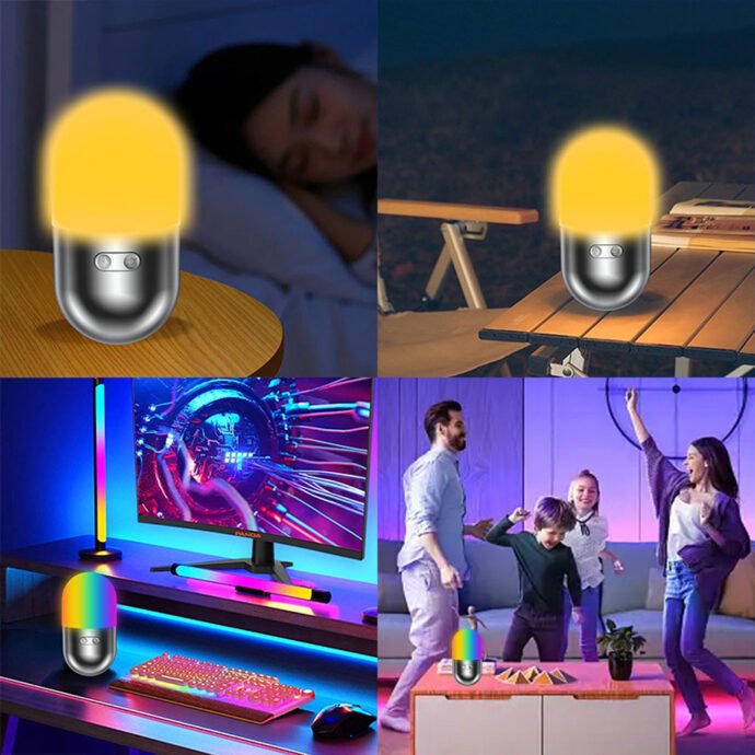 ⁦Lanterne LED Camping Multifonction - Portable, Lumière Réglable, Design Swing⁩ - الصورة ⁦2⁩