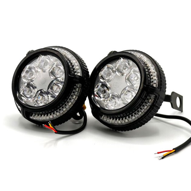 Phares Avant LED pour Moto - Lot de 2, Haute Performance