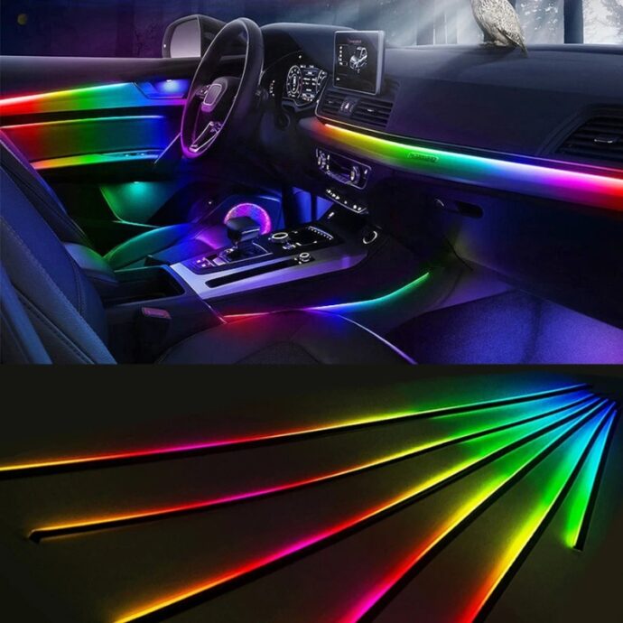 ⁦Kit LED Musical pour Voiture - Synchronisation Sonore, Réglage de Luminosité, Mode Sommeil⁩ - الصورة ⁦4⁩