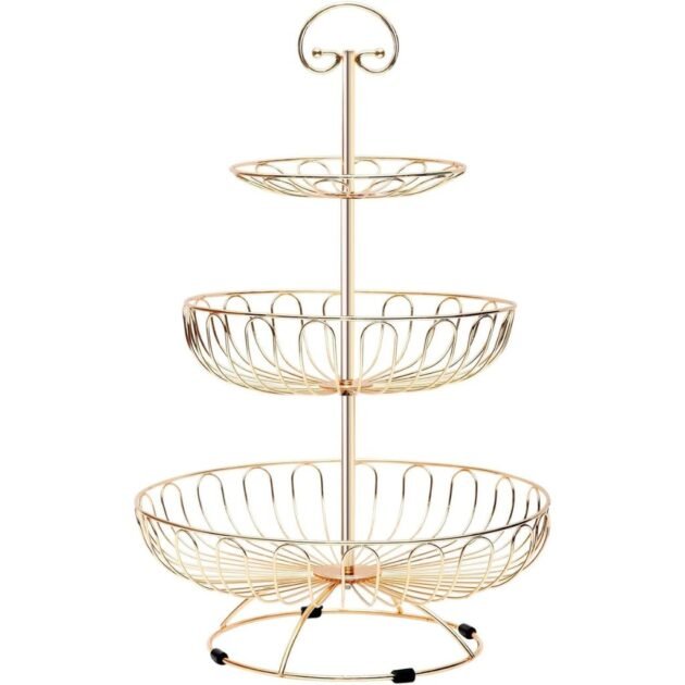 Corbeille à Fruits & Légumes 3 Niveaux en Métal – Grande Capacité & Style Moderne