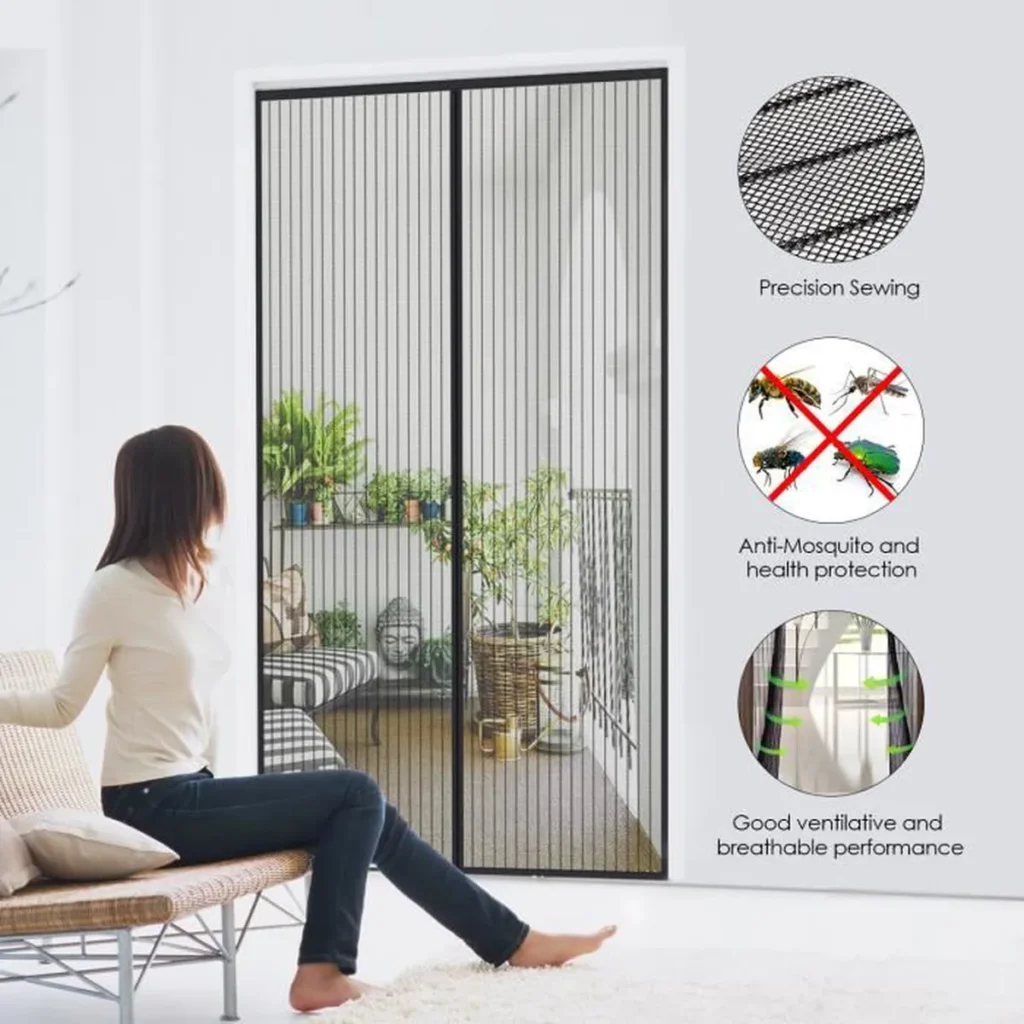 Moustiquaire Porte Magnétique + Kit Fenêtre – Rideau Anti-Insectes FIBE