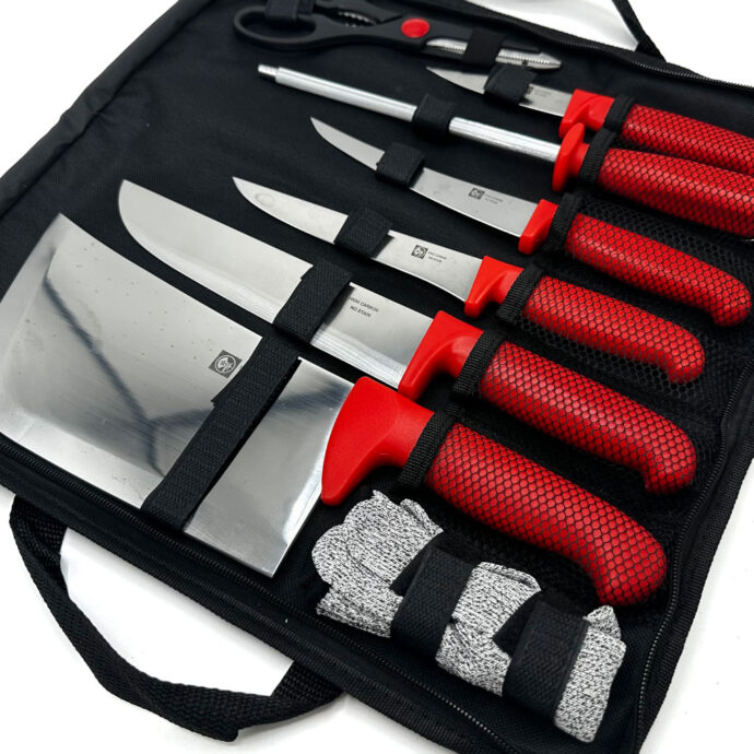 ⁦Kit de Couteaux Rouge Pro 8 pièces⁩ - الصورة ⁦2⁩
