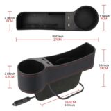 ⁦Rangement latéral de console avec chargeur USB et porte-gobelet⁩ - الصورة ⁦4⁩