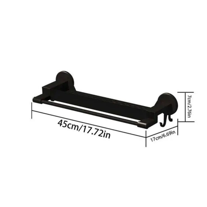 ⁦Porte-Serviettes Mural Non Perforé Multifonctionnel Pliable - Pour Salle de Bain⁩ - الصورة ⁦2⁩