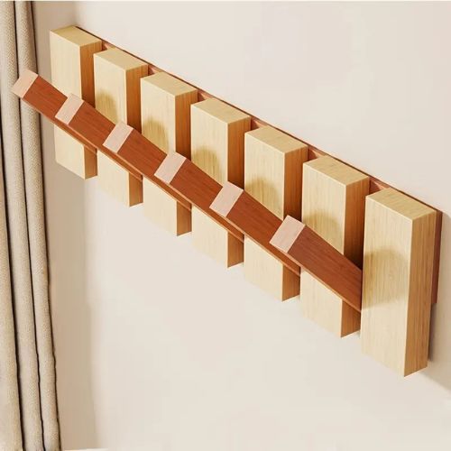 Porte-Manteau en Bois - 7 Crochets, Design Moderne