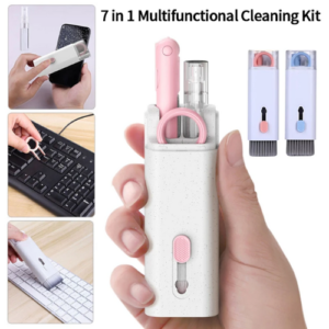 Kit de Nettoyage pour Écouteurs - ABS + Silicone, Design Compact, 7 en 1