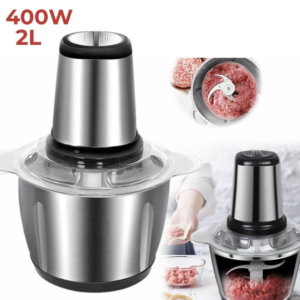 Hachoir Électrique Multifonction 400W avec Bol Inox 2L – Puissance, Précision