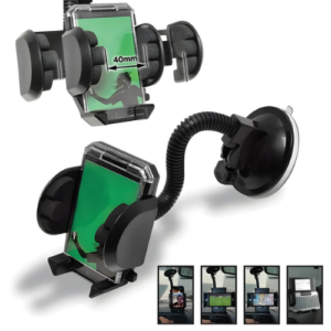 Support Voiture pour Smartphone - Réglable, Ventouse Forte, Rotation à 360°