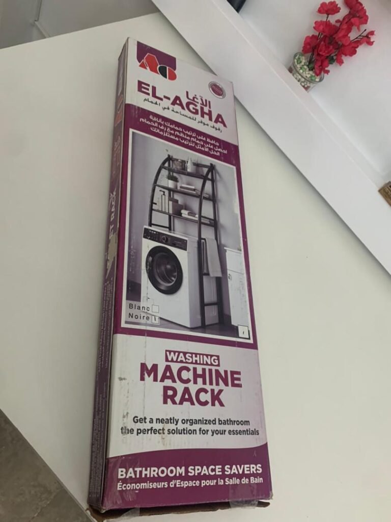 Étagère de Salle de Bain Multifonction avec Crochets et 3 Étagères