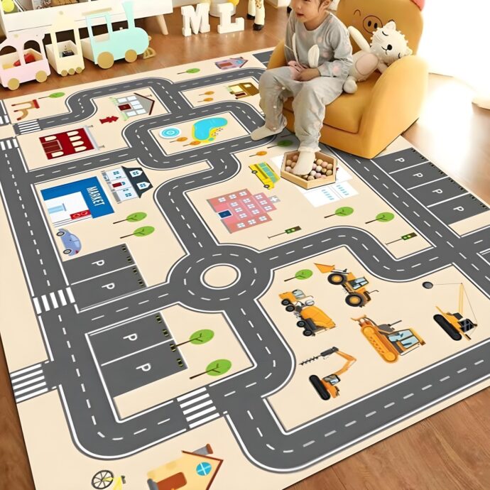 Tapis de Jeu Enfant Circuit de Voiture