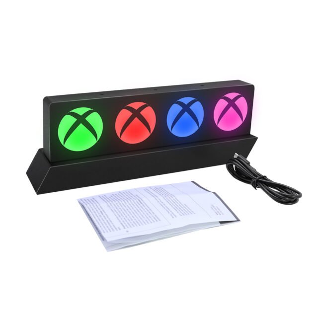 Lampe LED Xbox Icon - Décoration Gamer, 3 Modes d’Éclairage, USB/Batterie