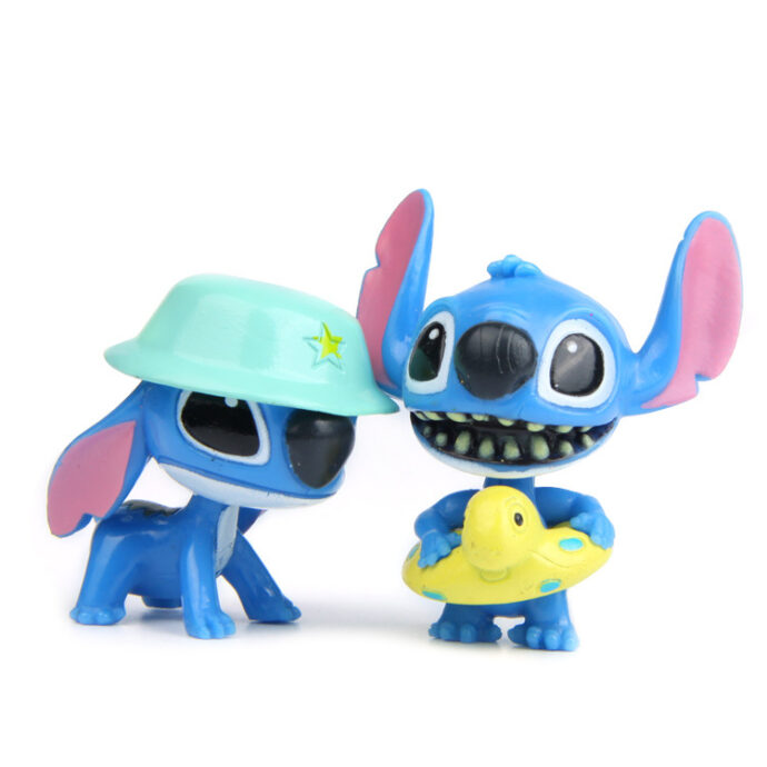 ⁦Ensemble 10 Pcs Disney-Figurines Stitch en PVC⁩ - الصورة ⁦4⁩