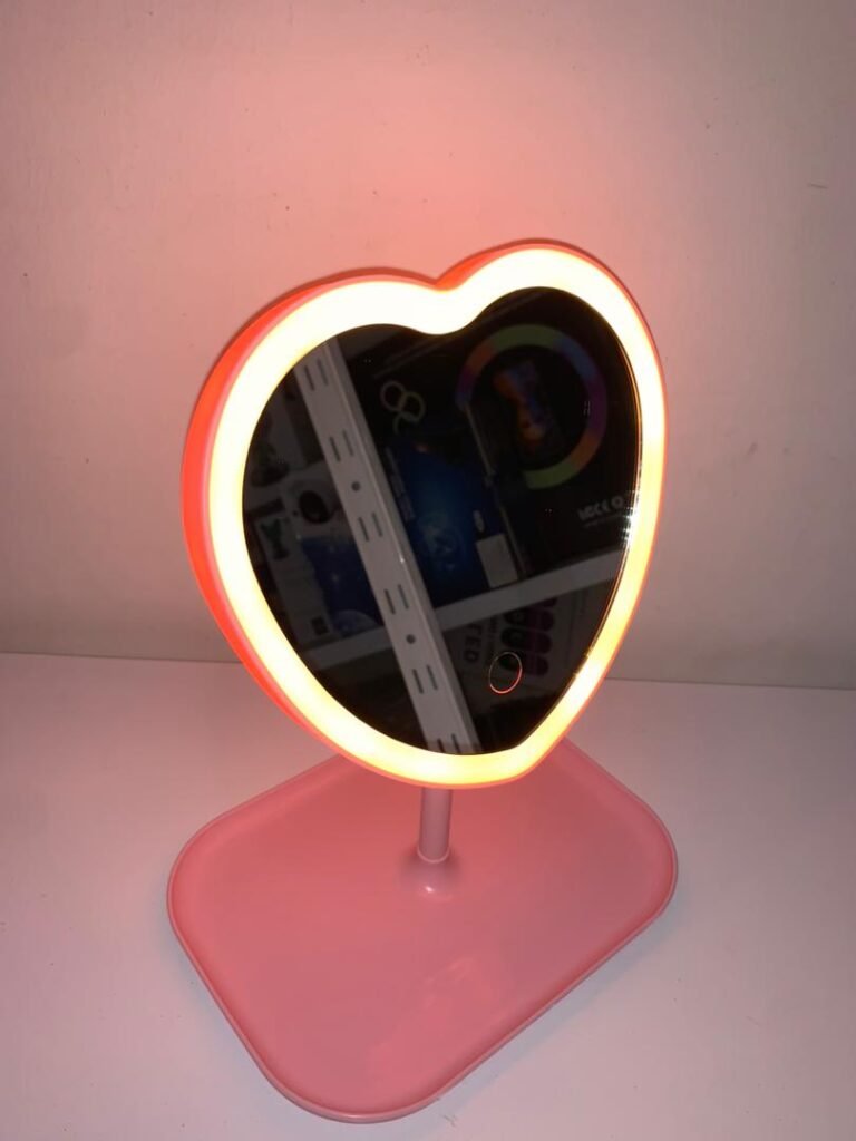 Miroir de Maquillage LED avec Rangement Rechargeable