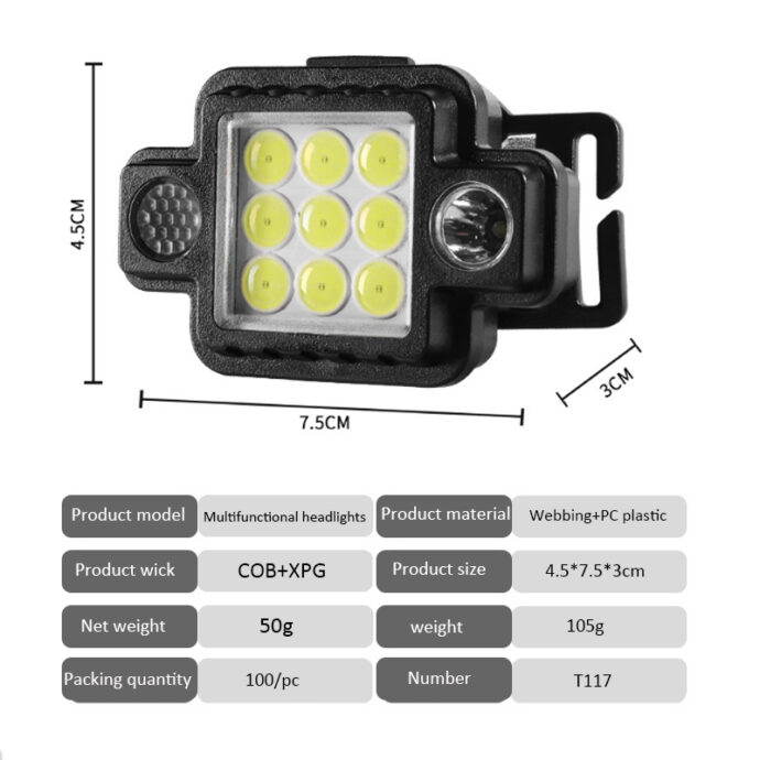 ⁦Lampe Frontale Multifonction Magnétique⁩ - الصورة ⁦6⁩