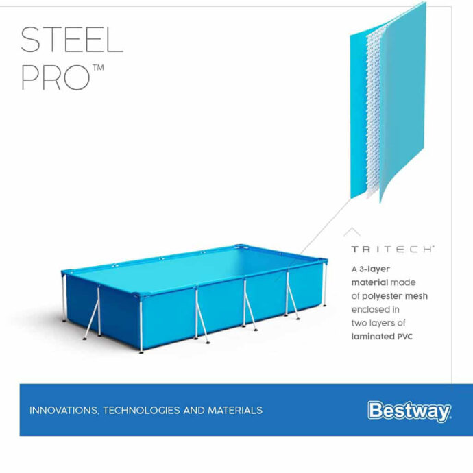 ⁦Piscine Bestway Steel Pro – Aire de Jeu Fraîche et Sécurisée pour Enfants⁩ - الصورة ⁦4⁩