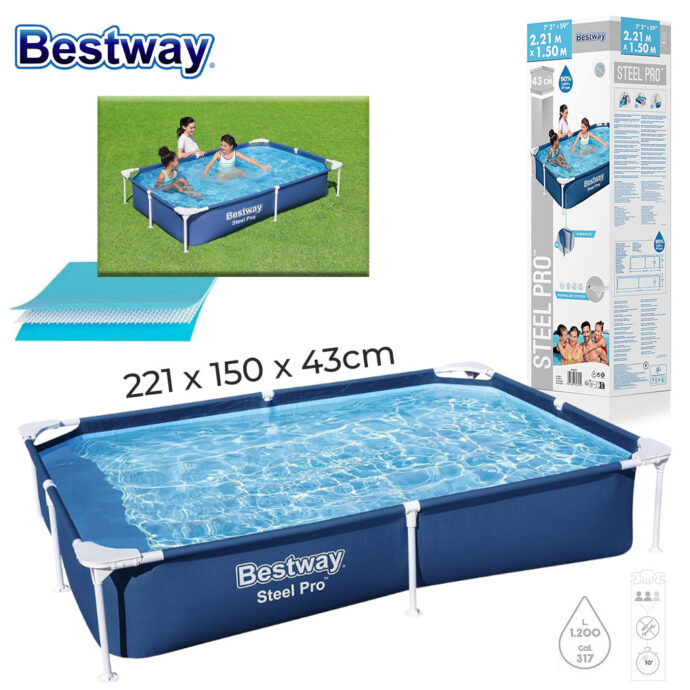 Piscine Bestway Steel Pro – Aire de Jeu Fraîche et Sécurisée pour Enfants