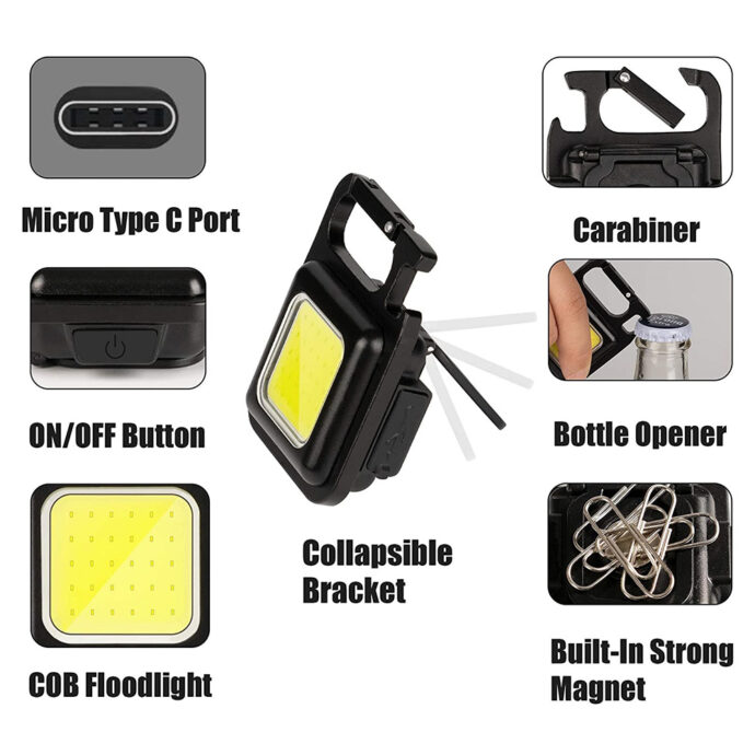 ⁦Lampe Torche LED - 400 Lumens, Étanche, Batterie Lithium⁩ - الصورة ⁦3⁩