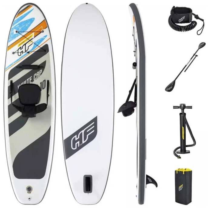 ⁦Hydro-Force White Cap – Paddle Gonflable avec Pompe et Sac à Dos⁩ - الصورة ⁦3⁩