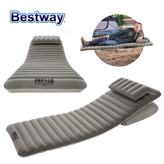 Matelas Gonflable 1 Place Multifonction avec 2 Oreillers
