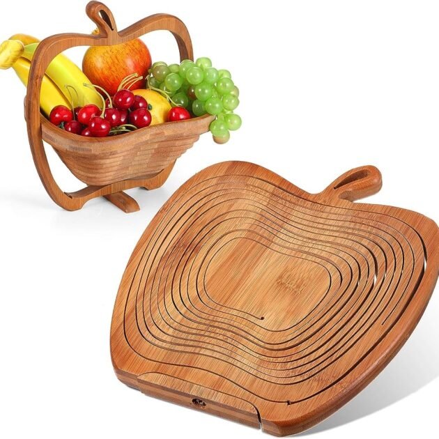 Panier Pliable en Bambou Naturel – Élégance modulable & rangement malin